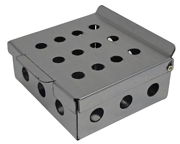 Caixa De Defumação Smoker Box Para Churrasco Prateado