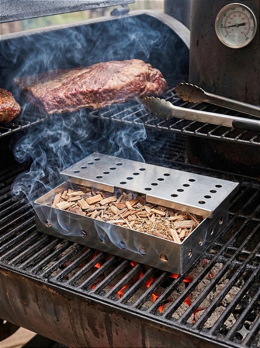 Caixa De Defumação Smoker Box 23 Cm Para Churrasco