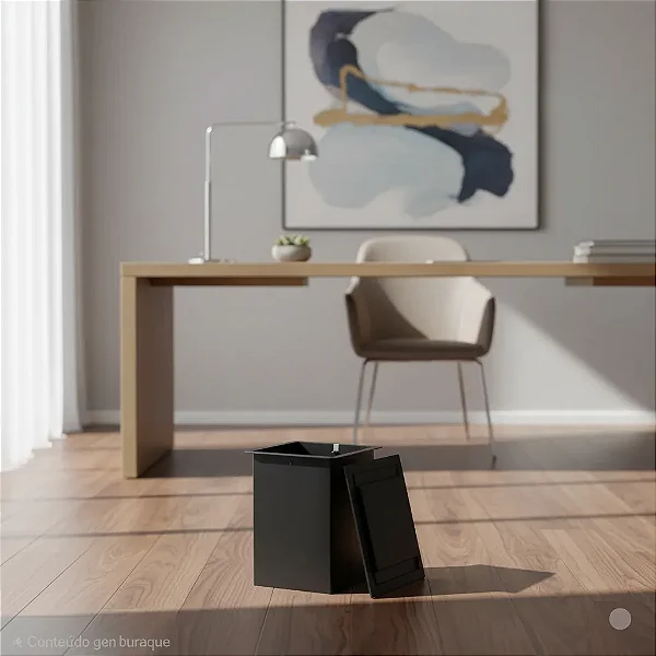 Lixeira De Embutir 4 Litros Inox Preta Preto Para Bancada Preto