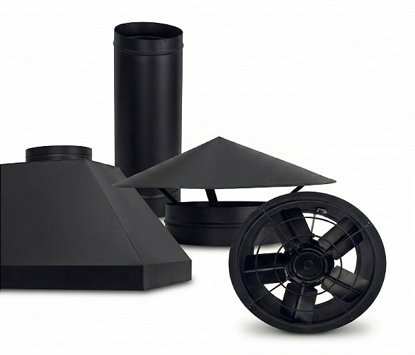 Coifa Galvanizada com Pintura Epóxi Preta