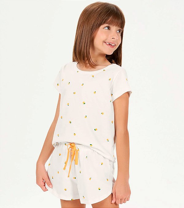 SHORT DOLL MANGA CURTA INFANTIL LARANJA 67537