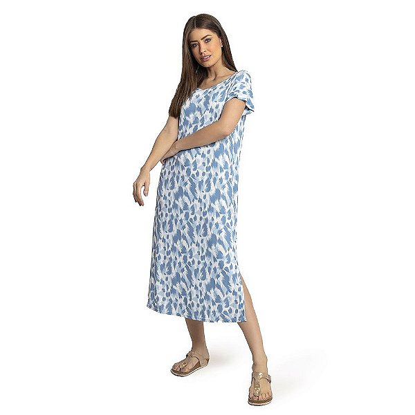 CAMISÃO MIDI ABSTRATO MIX BLUE