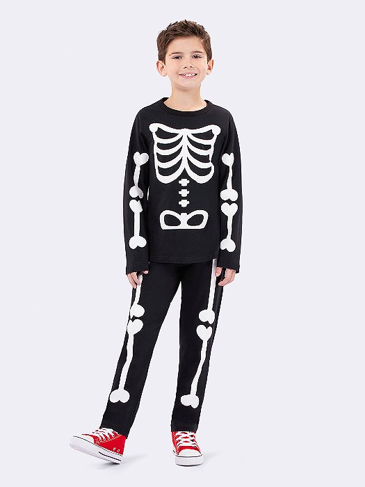 PIJAMA LONGO INFANTIL ESQUELETO