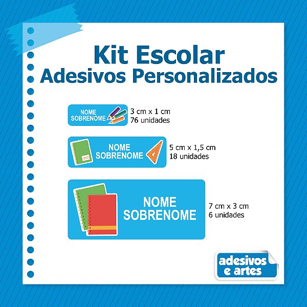 Kit Adesivo Escolar