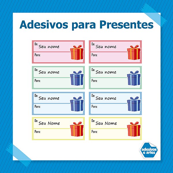 Adesivo Presente De/Para