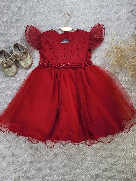 Vestido Festa Infantil Vermelho G - 2364 (  G)