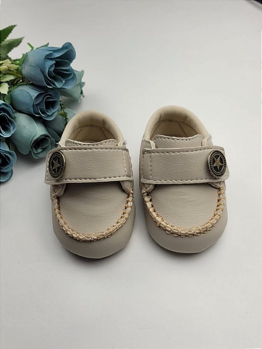 Sapato Bebê Menino Bege com Velcro -  600-023 (13 ao 17)