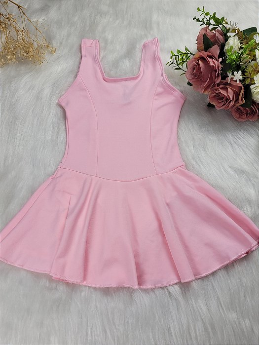 Collant  ballet regata com saia acoplada Rosa, colan de  Balé - 030083