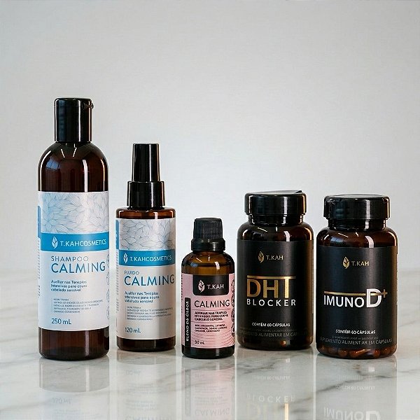 Couro cabeludo inflamado, normal ou seco (Psoríase, Dermatite de Contato, Queimadura Solar)
