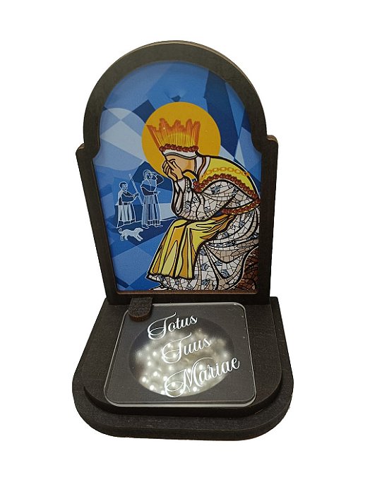 Porta Terço e Intenções em MDF com foto em vitral Nsra da Salette