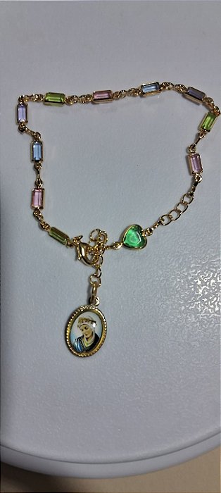 Pulseira Flor Salette com Medalha Nsra Salette Chorando