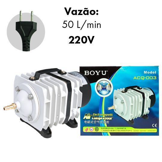 COMPRESSOR DE AR BOYU ELET/MAG ACQ-003 50L/M 220V