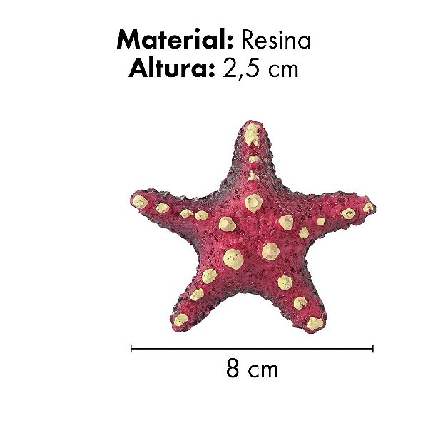 ENFEITE DE RESINA SOMA INVERTEBRADO ESTRELA SPOTTED ROSA