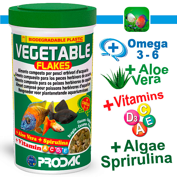 RACAO PRODAC TROPICAL VEGETABLE FLAKES 50G