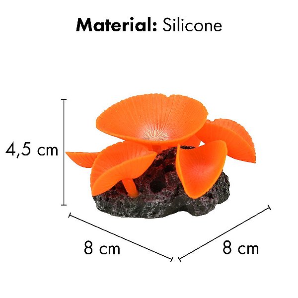 ENFEITE DE SILICONE SOMA CORAL MUSHROOM GIANT VERMELHO