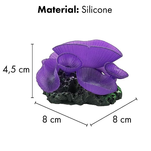 ENFEITE DE SILICONE SOMA CORAL MUSHROOM GIANT ROXO