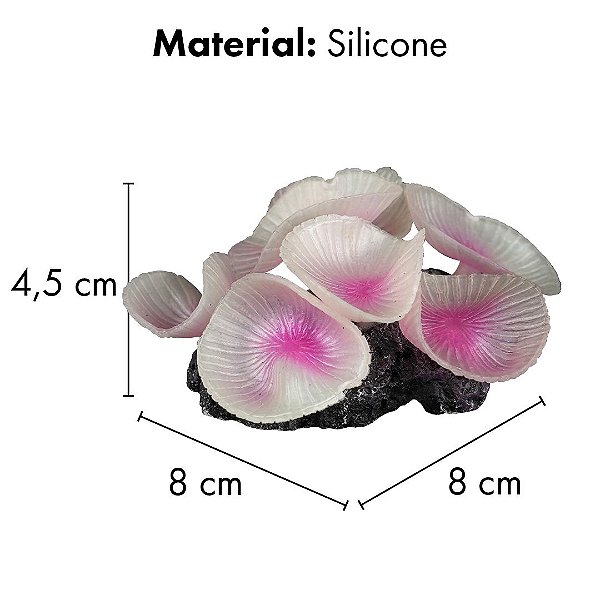 ENFEITE DE SILICONE SOMA CORAL MUSHROOM GIANT BRANCO