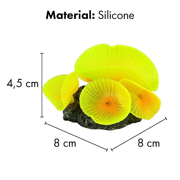 ENFEITE DE SILICONE SOMA CORAL MUSHROOM GIANT AMARELO