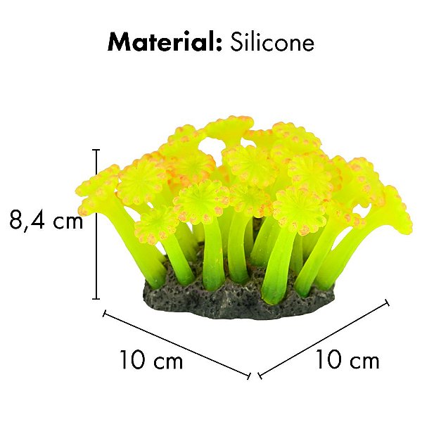 ENFEITE DE SILICONE SOMA CORAL ALVEOPORA AMARELA 04