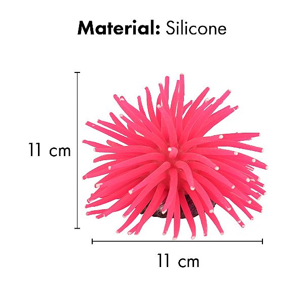 ENFEITE DE SILICONE SOMA ANEMONA SHORT ROSA 11 CM