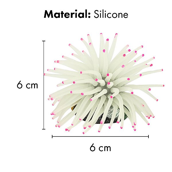 ENFEITE DE SILICONE SOMA ANEMONA SHORT BRANCA 6 CM