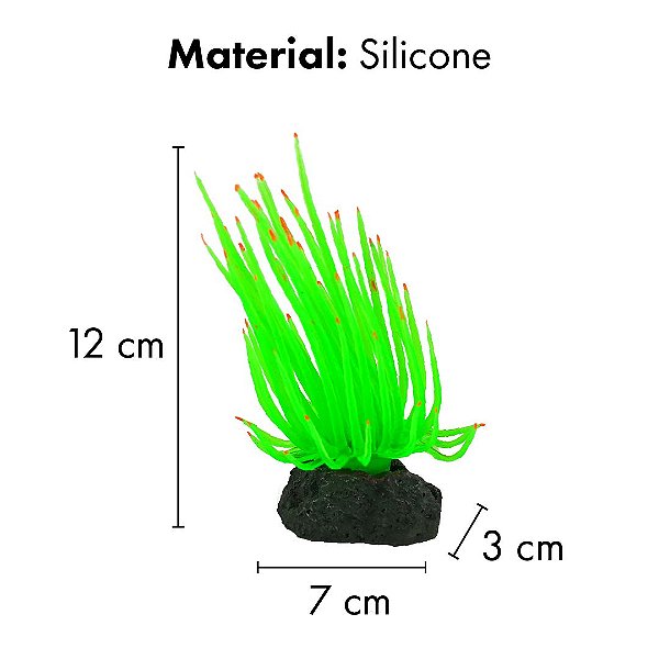 ENFEITE DE SILICONE SOMA ANEMONA LONG TENTACLE VERDE