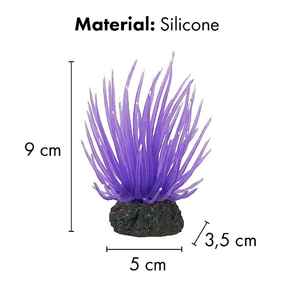 ENFEITE DE SILICONE SOMA ANEMONA LONG TENTACLE ROXA