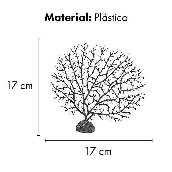 ENFEITE DE PLASTICO SOMA INVERTEBRADO GORGONIA PRETA