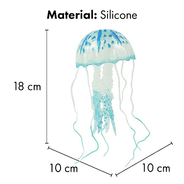 ENFEITE DE SILICONE SOMA JELLYFISH AZUL MD