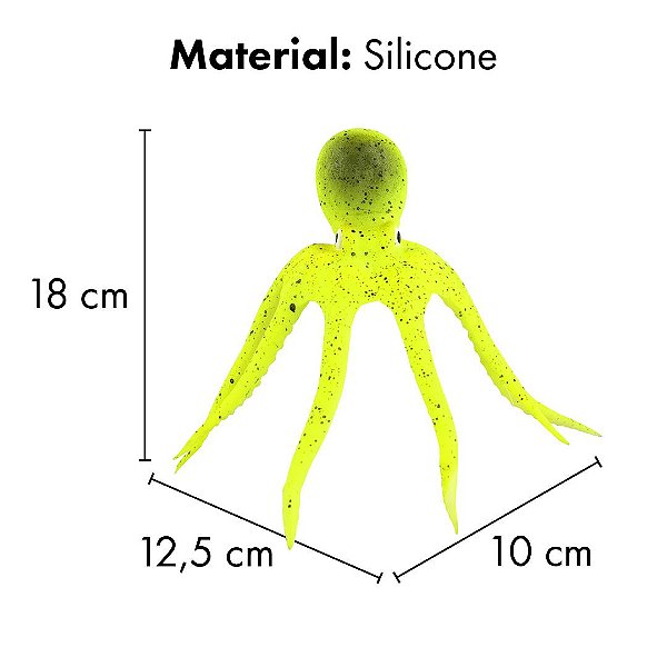 ENFEITE DE SILICONE SOMA JELLY OCTOPUS AMARELO