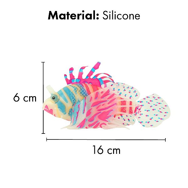 ENFEITE DE SILICONE SOMA JELLY LIONFISH AZUL E VERMELHO