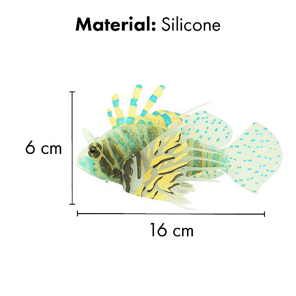 ENFEITE DE SILICONE SOMA JELLY LIONFISH AMARELO E PRETO