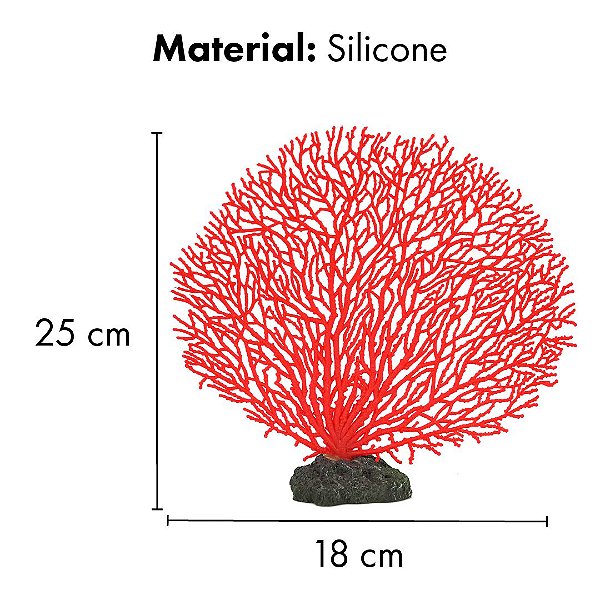 ENFEITE DE SILICONE SOMA INVERT GORGONIA SEAFAN VERMELHA