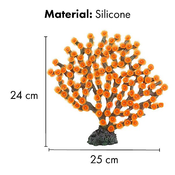 ENFEITE DE SILICONE SOMA INVERT GORGONIA FLORIDA VERMELHA