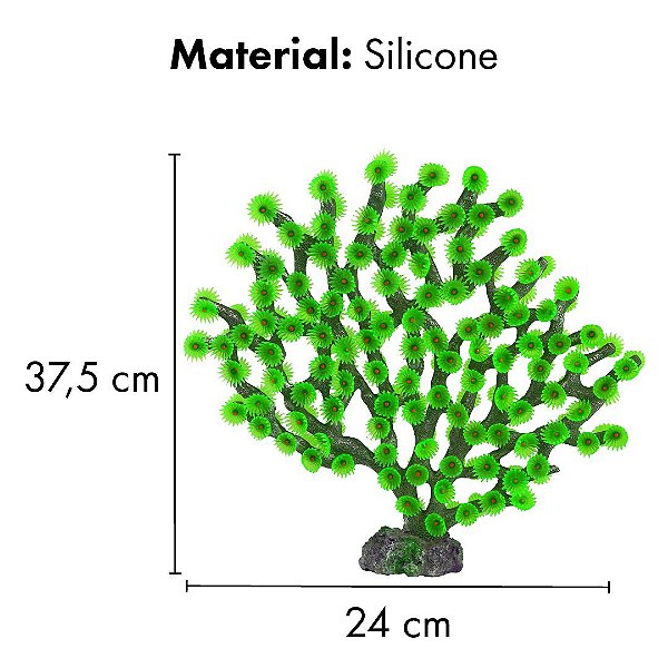 ENFEITE DE SILICONE SOMA INVERT GORGONIA FLORIDA VERDE