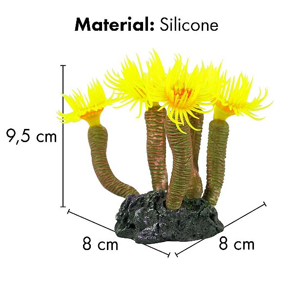 ENFEITE DE SILICONE SOMA INVERT CERIANTHUS AMARELO 02