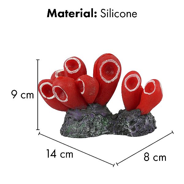 ENFEITE DE SILICONE SOMA INVERT ASCIDEA VERMELHA