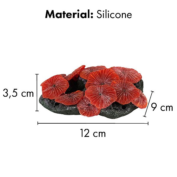 ENFEITE DE SILICONE SOMA CORAL RICORDEA VERMELHA 04