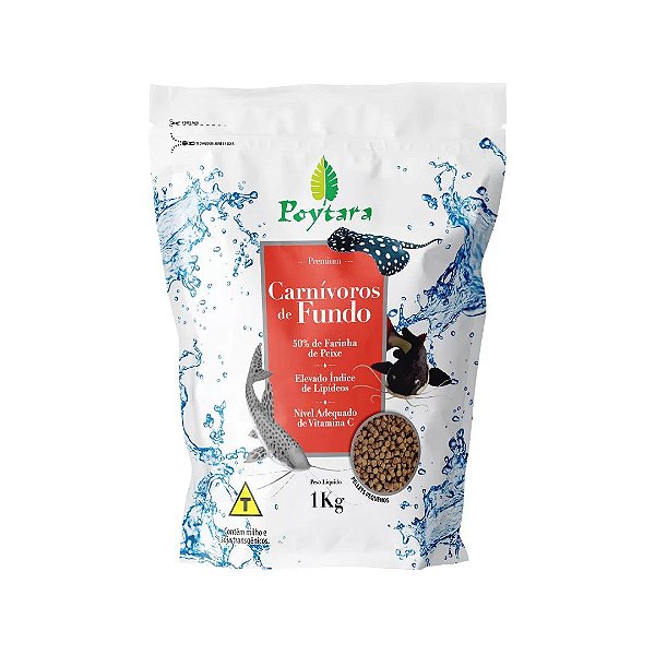 RACAO POYTARA CARNIVOROS DE FUNDO P 1KG (BAG)
