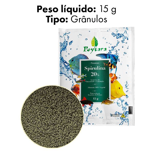RACAO POYTARA SPIRULINA 20% 15G - SACHE