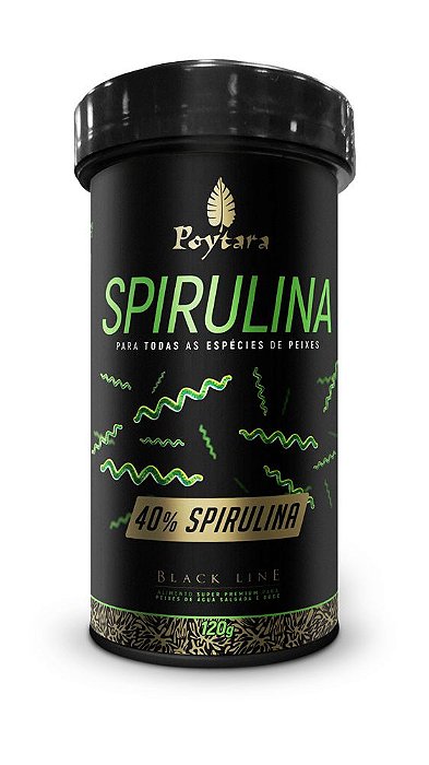 RACAO POYTARA  BLACK LINE SPIRULINA 40% PELLETS M 120G