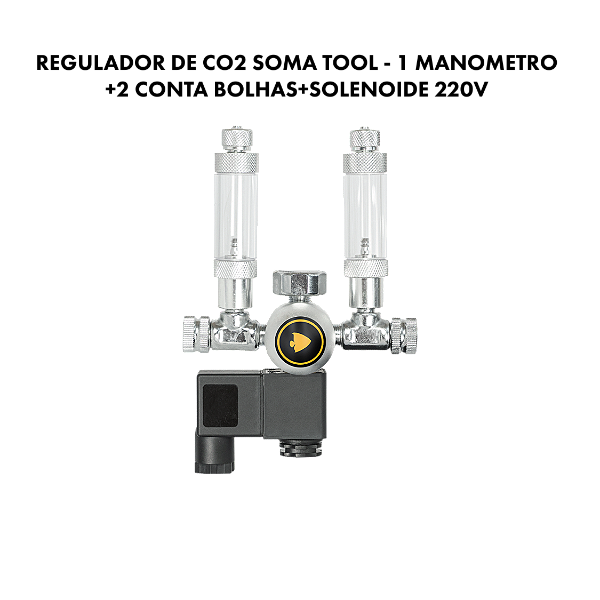 REGULADOR DE CO2 SOMA TOOL - 1 MANOMETRO+ CONTA BOLHAS (ALTA PRECISAO)