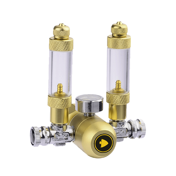 REGULADOR DE CO2 SOMA TOOL - 1 MANOMETRO+ 2 CONTA BOLHAS (DOURADO)