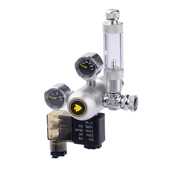 REGULADOR DE CO2 SOMA TOOL - 2 MANOMETROS+CONTA BOLHAS+SOLENOIDE 127V