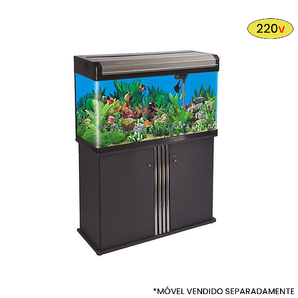 AQUARIO CURVO BOYU EA-100 LED 187L PRETO/CHAMPAGNE LIGHT 220V