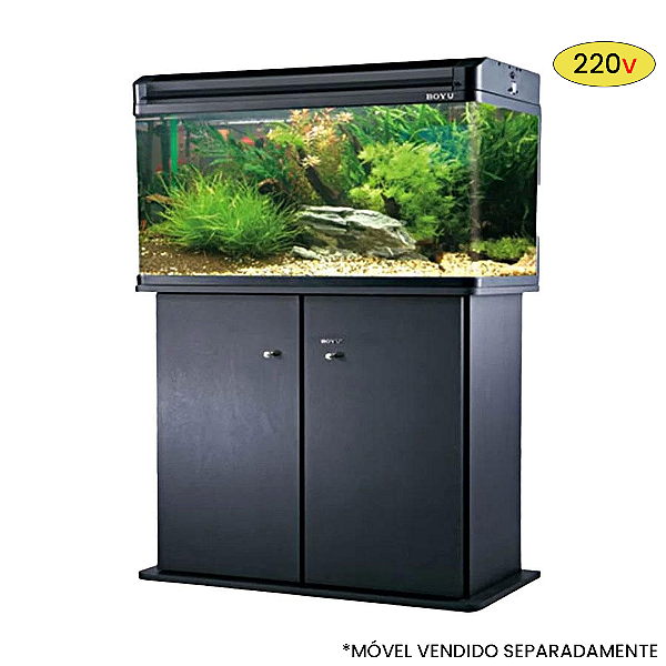AQUARIO CURVO BOYU EA-  80E LED 95L PRETO 220V