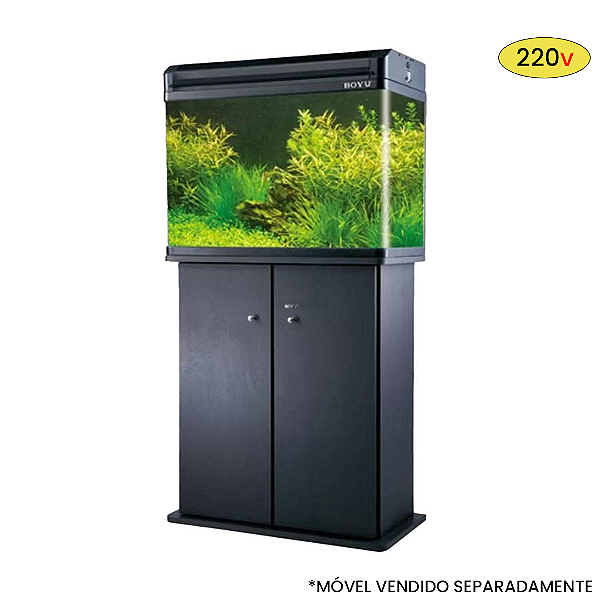 AQUARIO CURVO BOYU EA-  60E LED 68L PRETO 220V