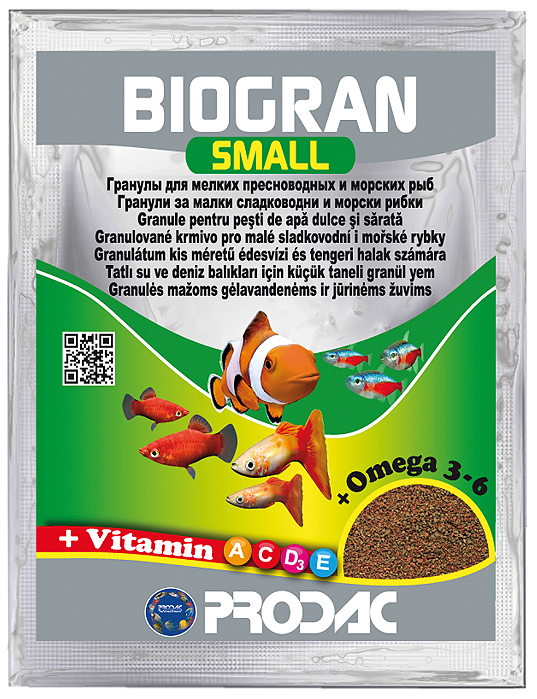 RACAO PRODAC TROPICAL GRANULES   P (BIOGRAN SMALL)  15G (SACHE)