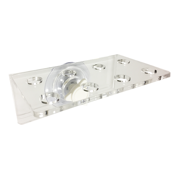 SUPORTE DE ACRILICO SOMA COM VENTOSA DE PRESSAO (13X9X6CM) 8 FUROS