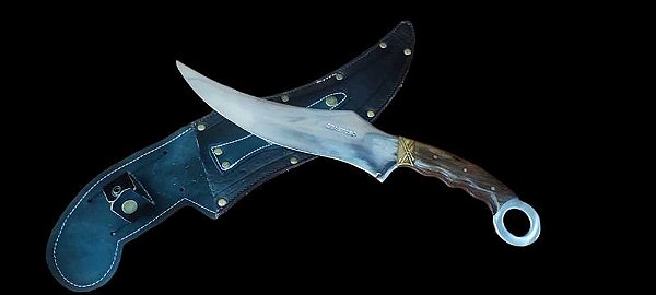 Faca Artesanal Aladdin Inox 420 de 10” com Bainha de Couro Legítimo